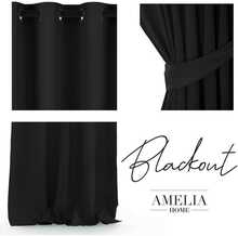 Pimendav kardin AmeliaHome Blackout, 140 x 245 cm, must
