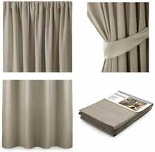 Pimendav kardin AmeliaHome Pleat Blackout, 140 x 245 cm, beež