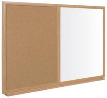 Valge magnet- ja korktahvel Bi-Office Earth Combo, 120 x 90 cm, tamme raam