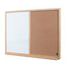 Valge magnet- ja korktahvel Bi-Office Earth Combo, 90 x 60 cm, tamme raam