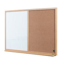 Valge magnet- ja korktahvel Bi-Office Earth Combo, 90 x 60 cm, tamme raam