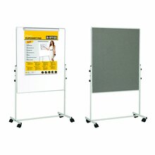Kahepoolne mobiilne tahvel Bi-Office, 70 x 120 cm, valge magnet- ja hall vilt, alumiiniumraam