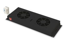 Ventilaatorimoodul Digitus DN-19 FAN-2-HO-SW, 483 mm, must, 2 ventilaatorit
