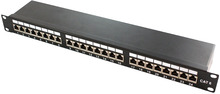 Patch paneel Logilink NP0061, 19, Cat.6A, 24 porti, STP, must