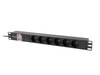 PDU toiteplokk Lanberg PDU 19 1U 10A 6x 230V PL 2m, must