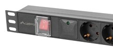 Toitejaotur Lanberg PDU-05F-0200-IEC-BK, 19, 1U, 10A, 5x Schuko, 2m, must