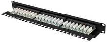 Patch panel Lanberg PPU5-1124-B, 24 porti, 1U, kat.5e, must