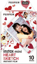 Kiirfotoplaadid Fujifilm Instax Mini 1x10 Heart Sketch, 54 x 86 mm, 10 tk
