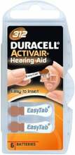 Kuuldeaparaadi patareid Duracell A312/DA312/ZL312, tsink-õhk, 6 tk