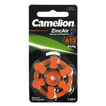 Kuuldeaparaadi patareid Camelion A13/DA13/ZL13 Zinc Air, 1.4V, 6 tk