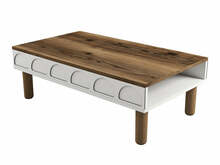 Kohvilaud Kalune Design Bohem 852, 180 x 35.6 x 60 cm, valge