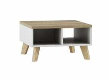 Diivanilaud Cama Meble Lotta 60, 60 x 60 x 35 cm, tamm/valge