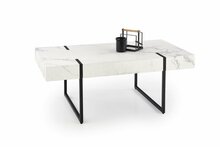 Diivanilaud Halmar Blanca, 110 x 60 x 43 cm, valge marmor/must