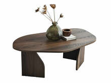 Diivanilaud Kalune Design Coffee Stalas Rock, 105 x 35 x 65 cm, kivi - pähklipuu raam, pruun