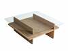 Diivanilaud Kalune Design Saga Square, 90 x 35 x 90 cm, läbipaistev, tamm