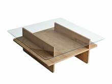Diivanilaud Kalune Design Saga Square, 90 x 35 x 90 cm, läbipaistev, tamm