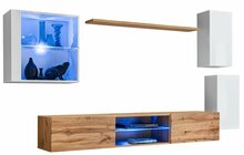 Sektsioon ASM Switch XXIII, 250 x 40 x 140 cm, valge/tamm