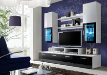 Sektsioon ASM Mini, LED valgustusega, valge/must
