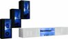 Sektsioon ASM Switch XXII, 210 x 120 x 40 cm, must/valge, LED valgustusega