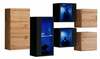 Sektsioon ASM Switch SB IV, 150 x 25 x 80 cm, tamm/must, LED valgustusega