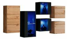 Sektsioon ASM Switch SB IV, 150 x 25 x 80 cm, tamm/must, LED valgustusega