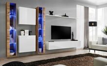 Sektsioon ASM Switch XVI, tamm/valge, LED valgustusega