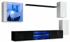 Sektsioon ASM Switch XXIII, 250 x 40 x 140 cm, valge/must/tumehall, LED valgustusega