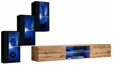 Sektsioon ASM Switch XXII, 210 x 40 x 120 cm, must/tamm