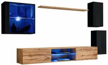 Sektsioon ASM Switch XXIII, 250 x 40 x 140 cm, must/tamm