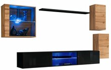 Sektsioon ASM Switch XXIII, tamm/must, LED valgustusega