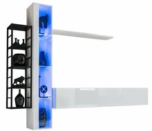 Sektsioon ASM Switch Met VII, 240 x 40 x 180 cm, valge/must, LED valgustusega