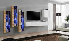 Sektsioon ASM Switch XIII, tamm/valge, LED valgustusega