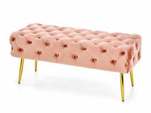 Polsterdatud pink Halmar Athena, 100 x 45 x 40 cm, roosa/kuldne