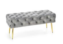 Polsterdatud pink Halmar Athena, 100 x 45 x 40 cm, hall/kuldne