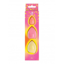 Meigikäsnade komplekt W7 Cosmetics Glow Getter Neon Beauty Sponge Trio, 3 tk