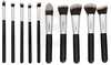 Meigipintslite komplekt Mimo Tools for Beauty Kabuki, must, 10 tk